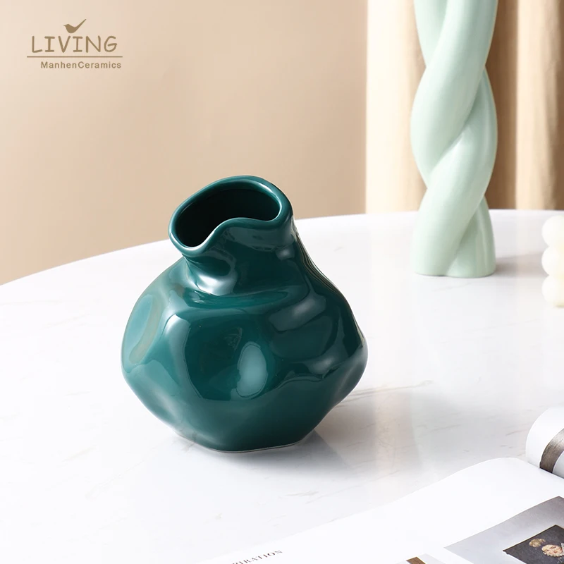 Скандинавская керамическая ваза для украшения дома декоративная цветная