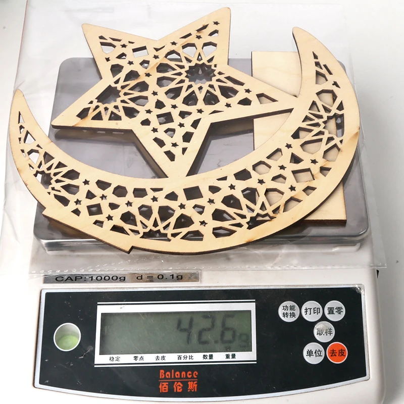 Islamic Muslim Ramadan Mubarak Wooden Decorations EID Moon Star Creative DIY Home ramadan decorations 2024