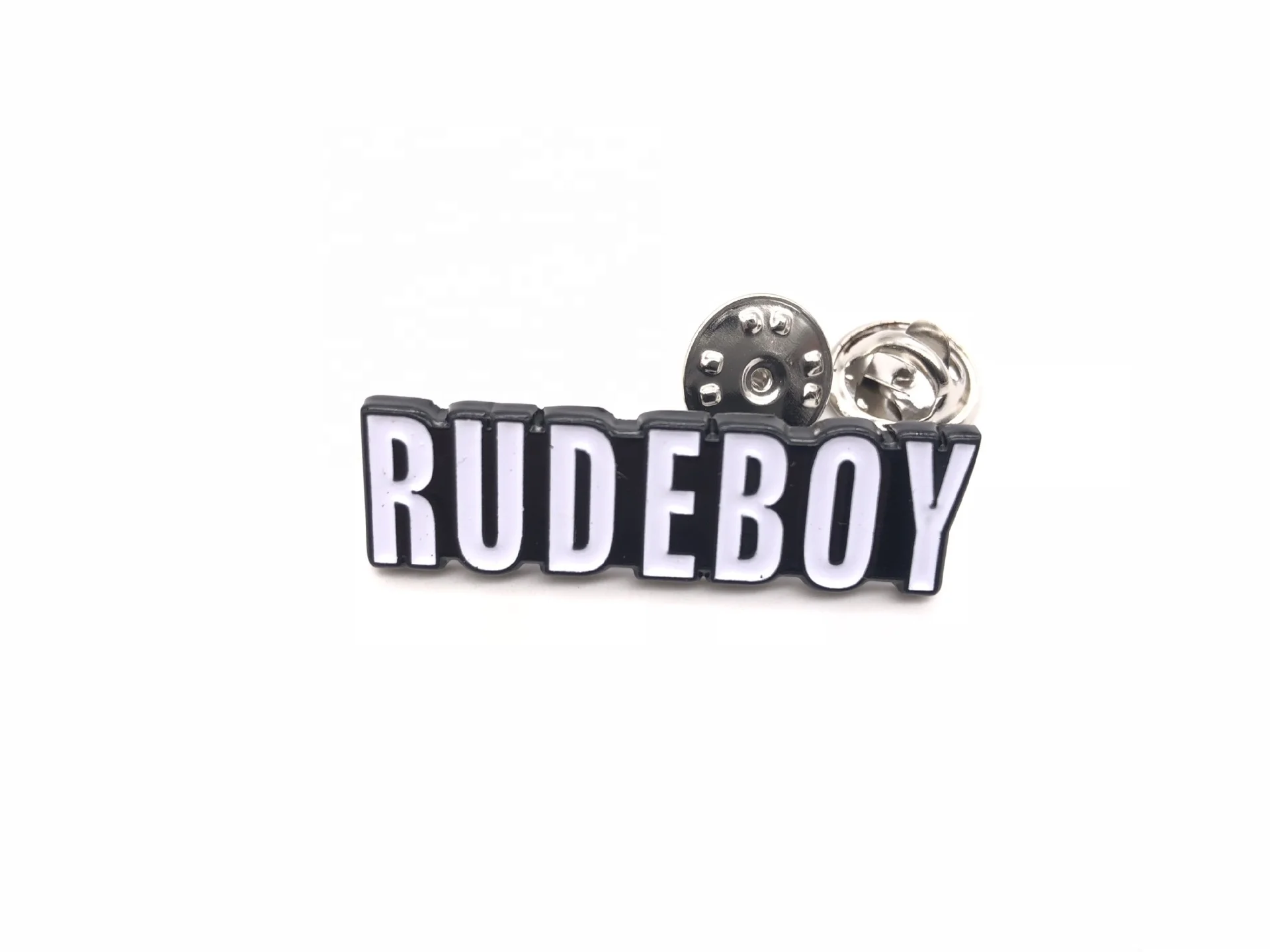 Wholesale custom logo cut out letters metal enamel lapel pin badge