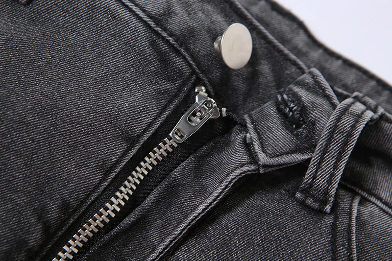 New Trendy Spring Fall Custom Street Wear Ladies High Waist Women Trousers Split Fork Stacked Long Pants Denim Jeans For Women