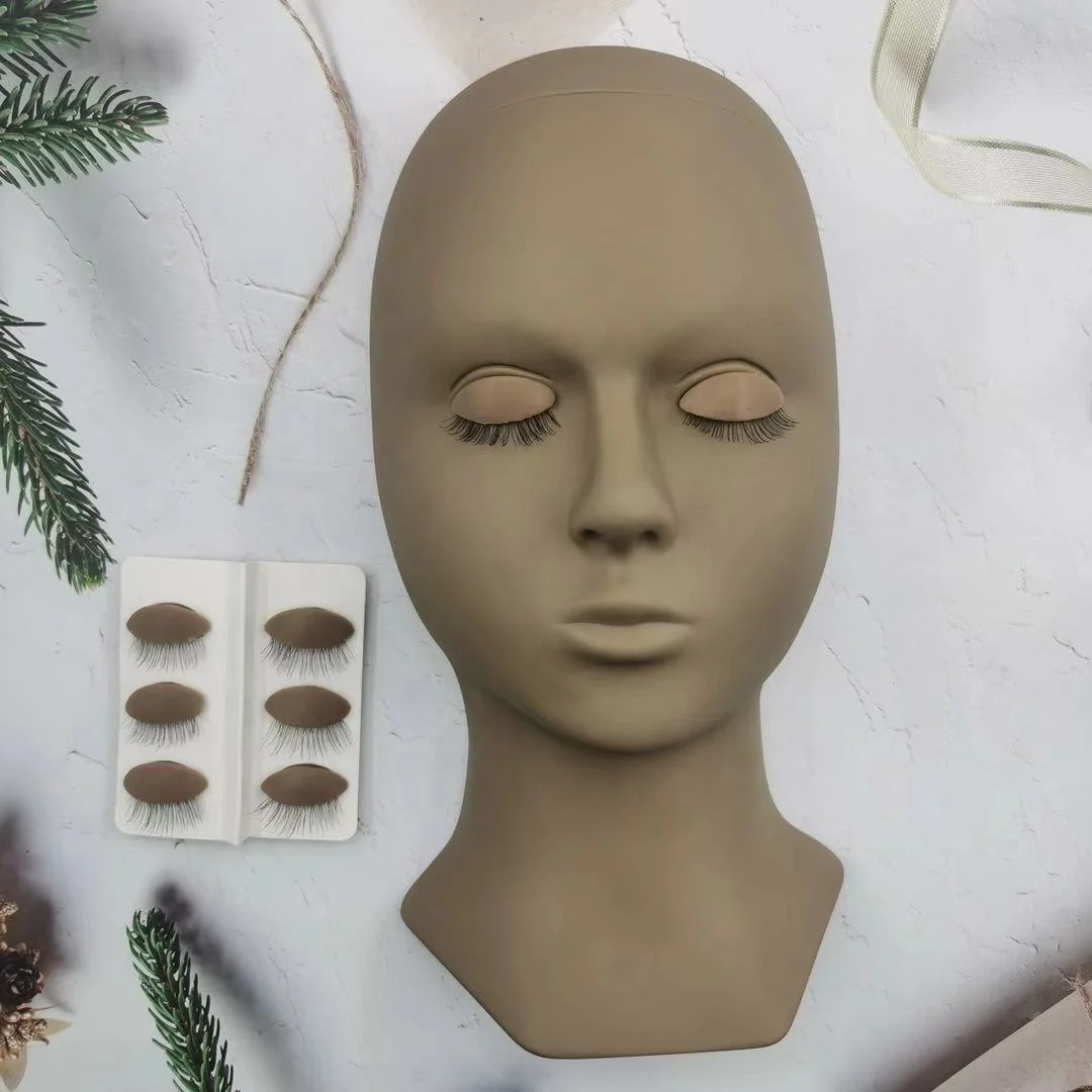 Fashion African American Mannequin Head Silicone Mannequin Heads for Lashes Training