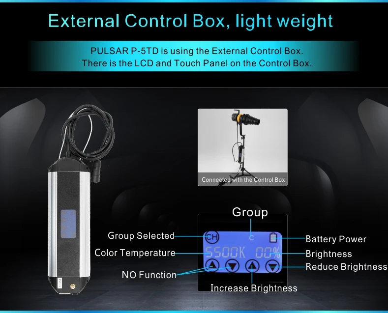  Falcon Eyes 100W Pulsar P-5TD 3200K-5600K adjustable focus professional photography photo video studio led fresnel spot light