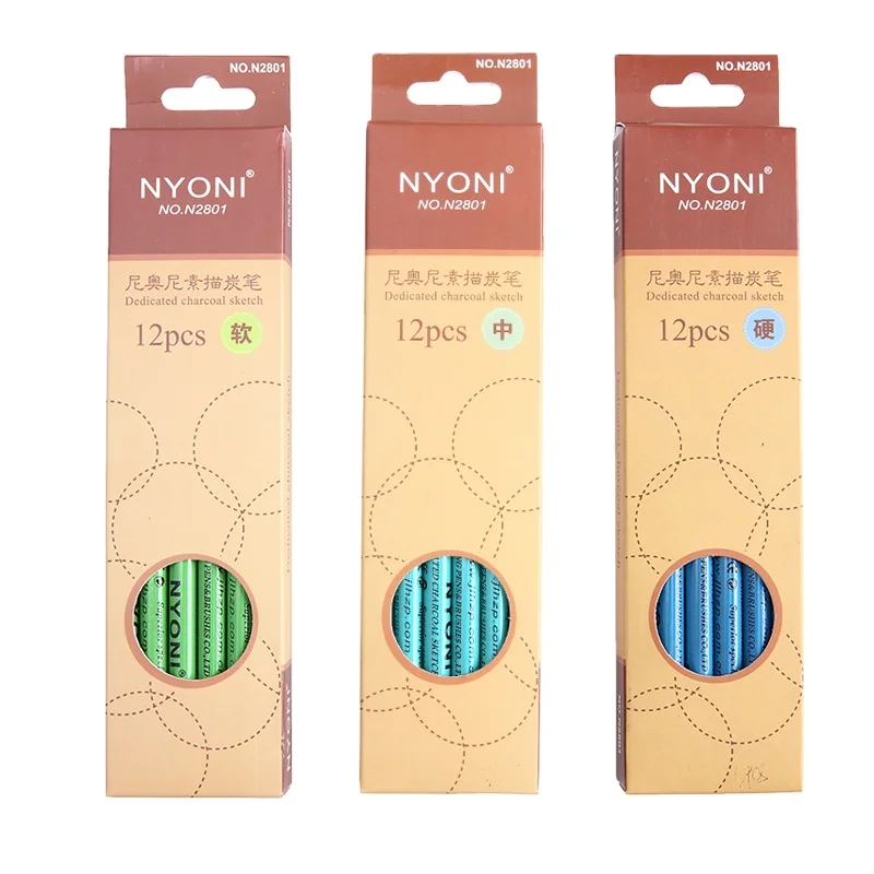 Stylish Design Color Box Packaging Pencils For Drawing Sketching Charcoal Pencil Set