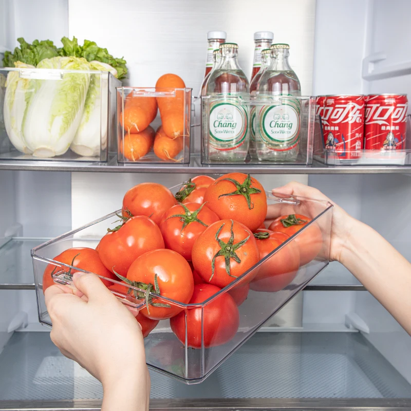 Plastic Can Soda Fruit Vegetable Fridge Organizer Dispenser Storage Bin For Refrigerator Organization