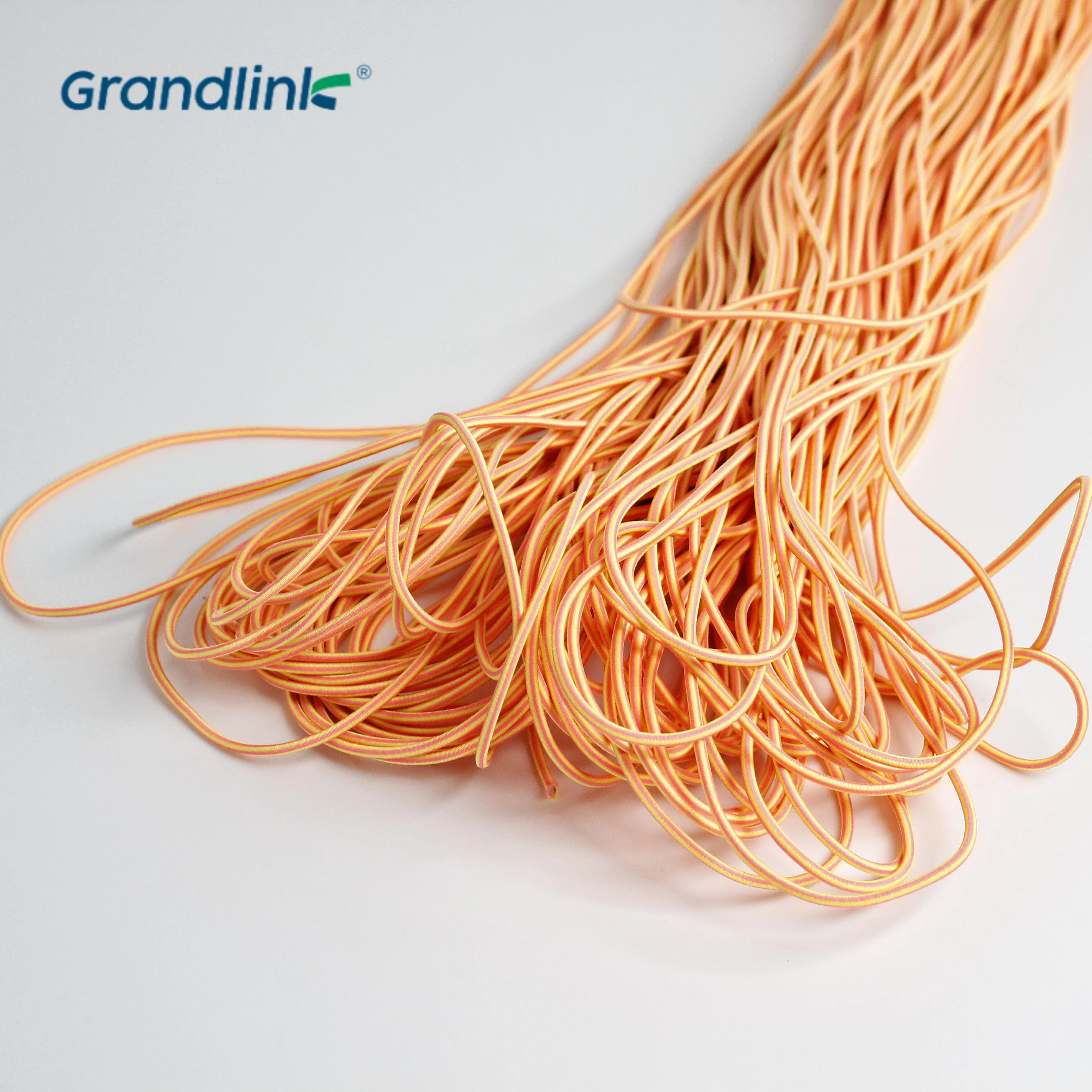 Factory 1mm 2mm 3mm 5mm round Latex Elastic Rope 100% Polyester Braided Cord with Custom Length