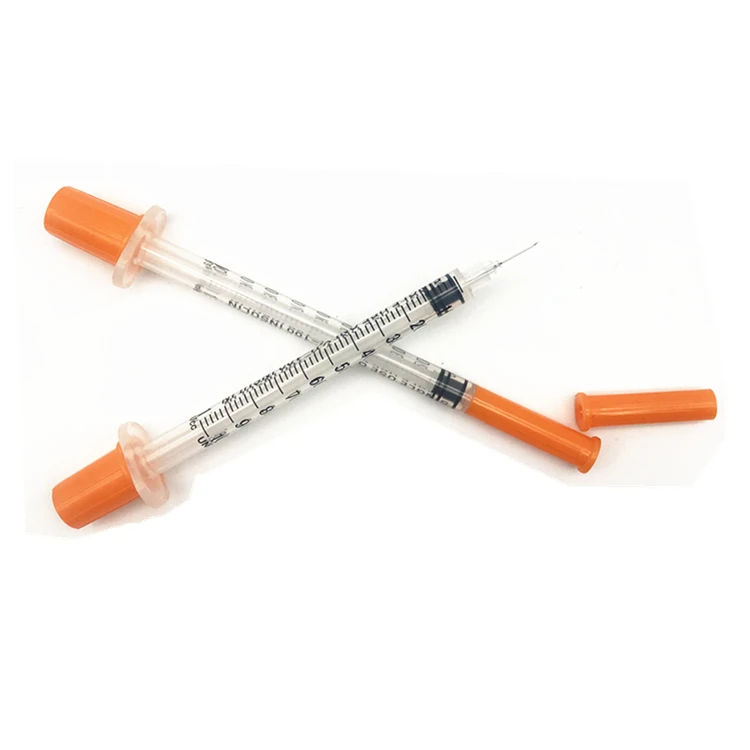 Disposable Insulin Syringe 1 ml 0.5ml 0.3ml Diabetic Insulin Syringe with Fixed Needle