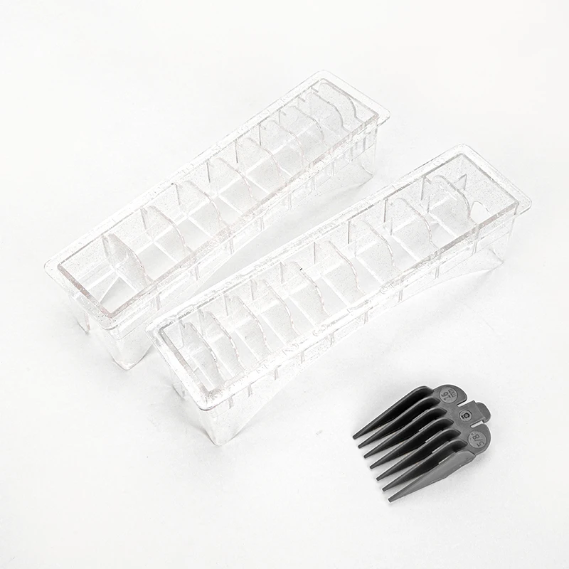 High Quality Hair Clipper Box 8 Calipers Limit Comb Storage Box Salon Hairdressing Tools Transparent Storage Box