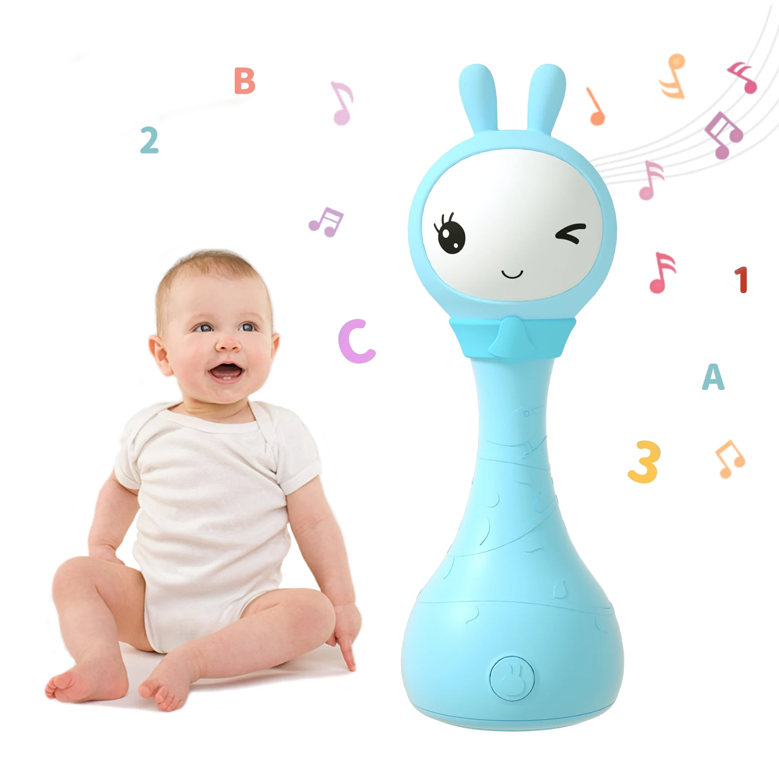 Alilo Animal Story Music Electronic learning baby story box kids toy Teether Silicone Baby Rattle Interactive Toys for Children