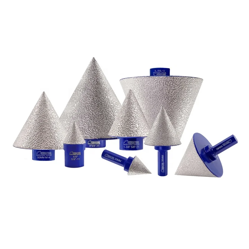 OEM Vacuum Brazed Diamond Beveling Chamfer Drill Bits Milling Bits for Existing Trim & Enlarging Exit Hole on Marble Granite