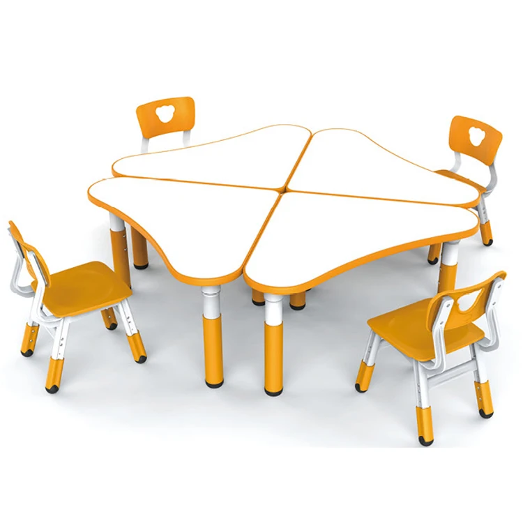 2020 China factory promote moon shape desks half kids table children plastic With 2 Years Warranty