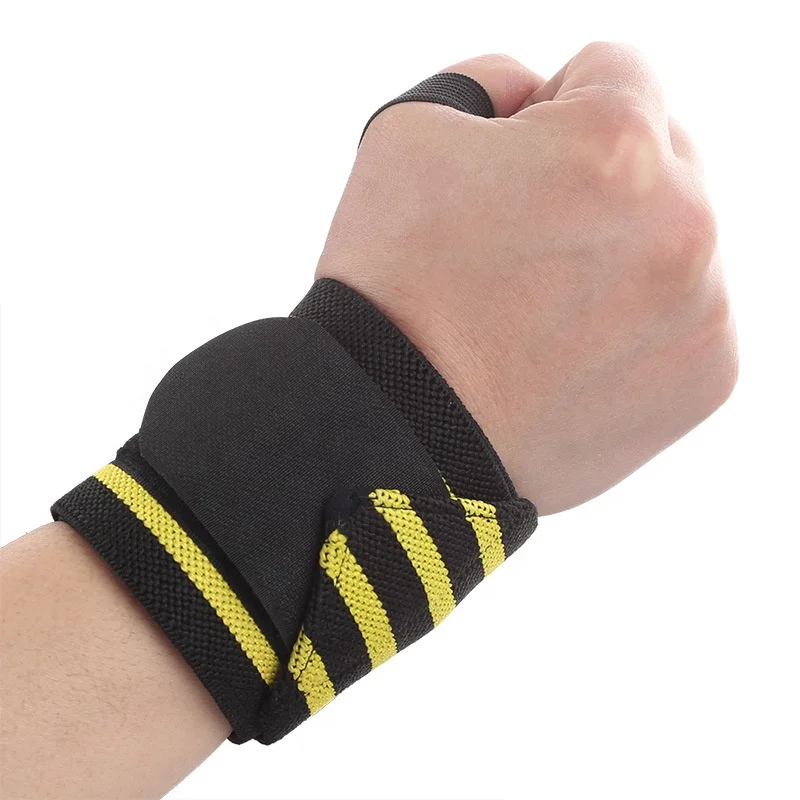 Gym weightlifting training bar grip barbell straps wraps hand protection wrist support W-1013