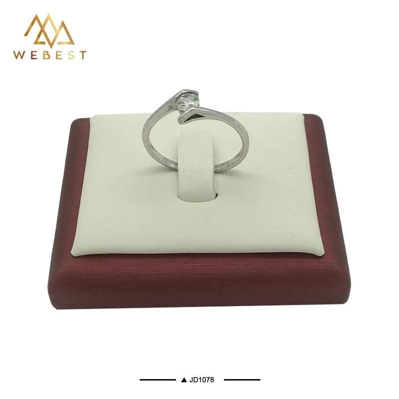 Webest Package wooden luxury Pu leather jewelry ring earring pendant stand display