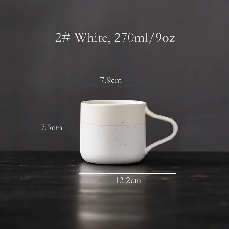 2023 New Custom Logo Unique Handle Vintage Ceramic Glazed Clay Mug for Tea Coffee