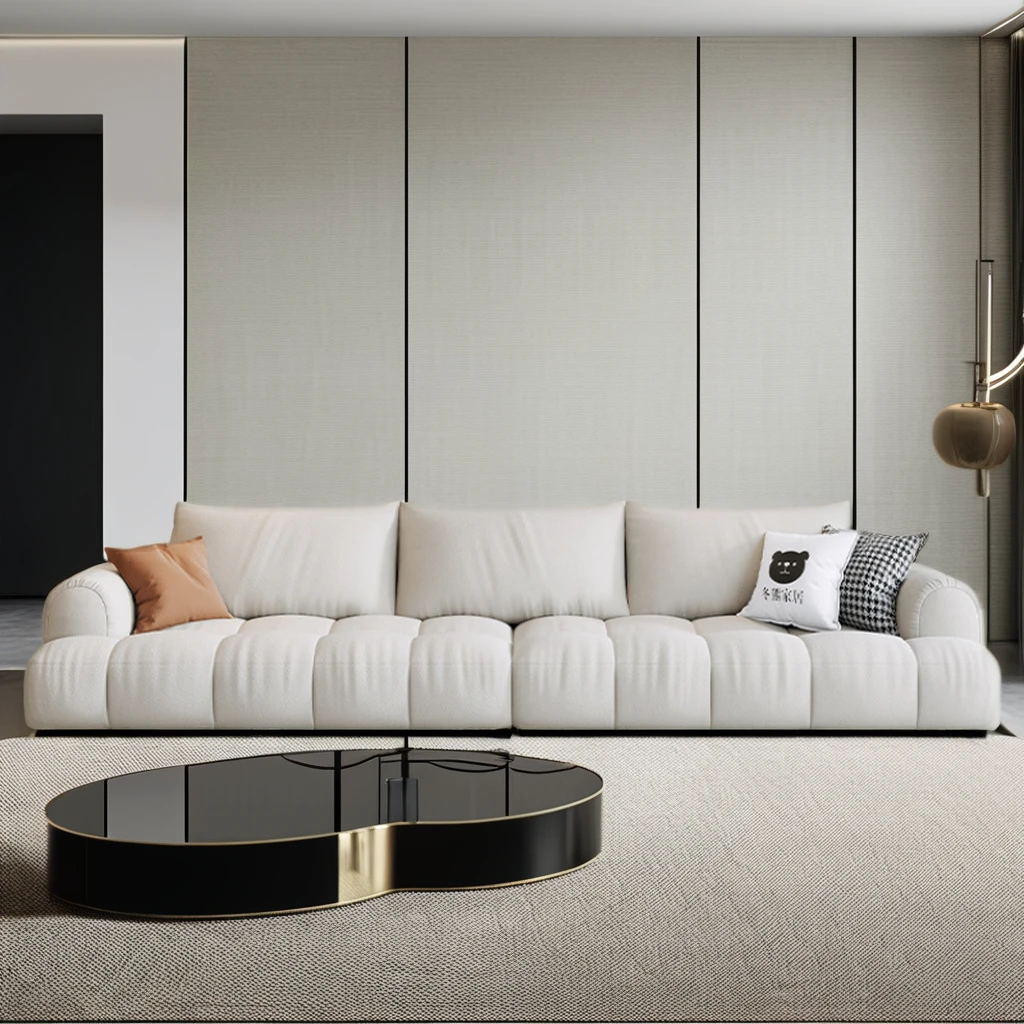 Custom Italian Minimalist Fabric Sofa Solid Wood Furniture Modern Large Living Room Sets Deep Luxury Hotel Application New