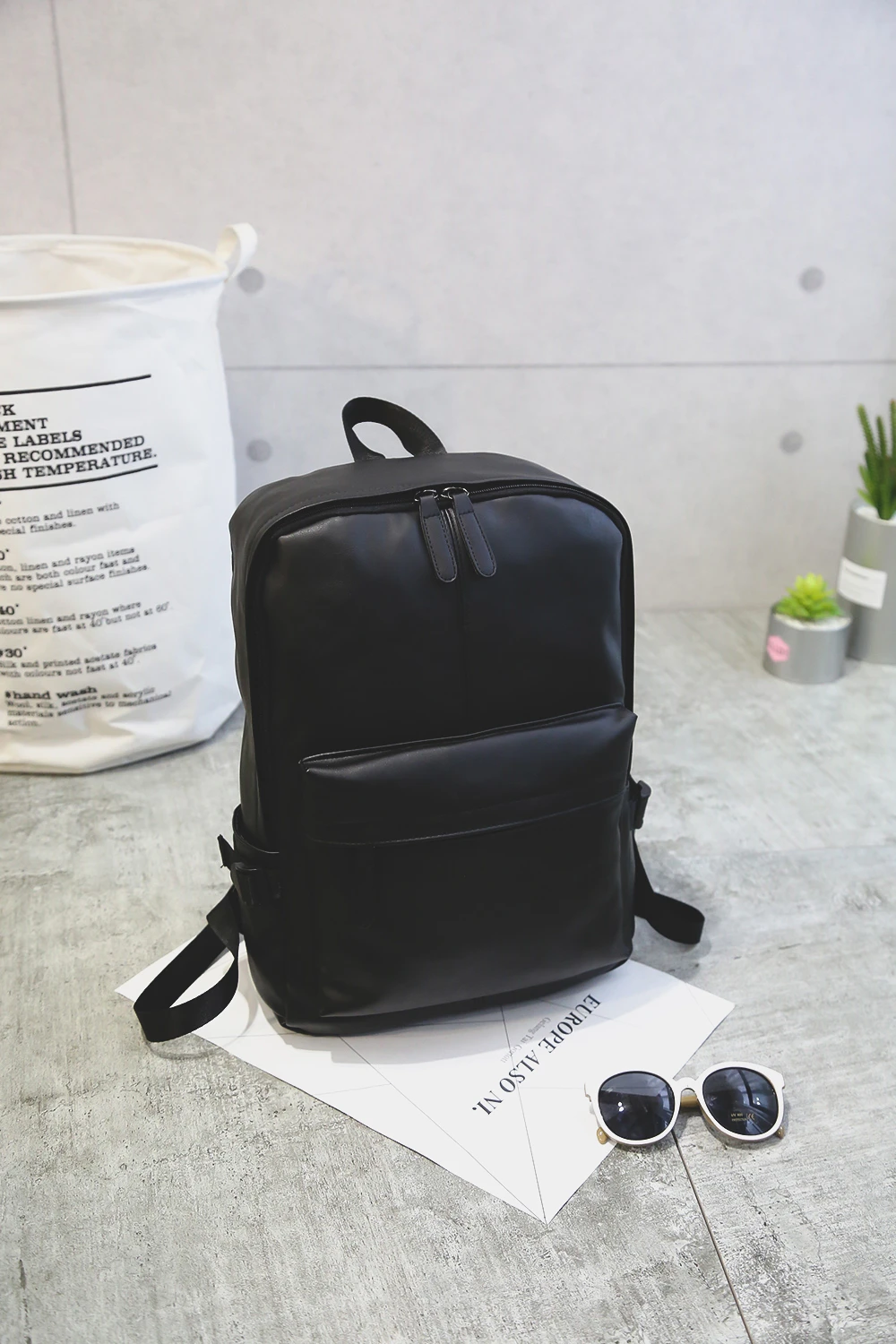 Custom Business Bag Travel Vegan Leather 15.6 Inch Laptop Computer Backpack Waterproof Campus School bag