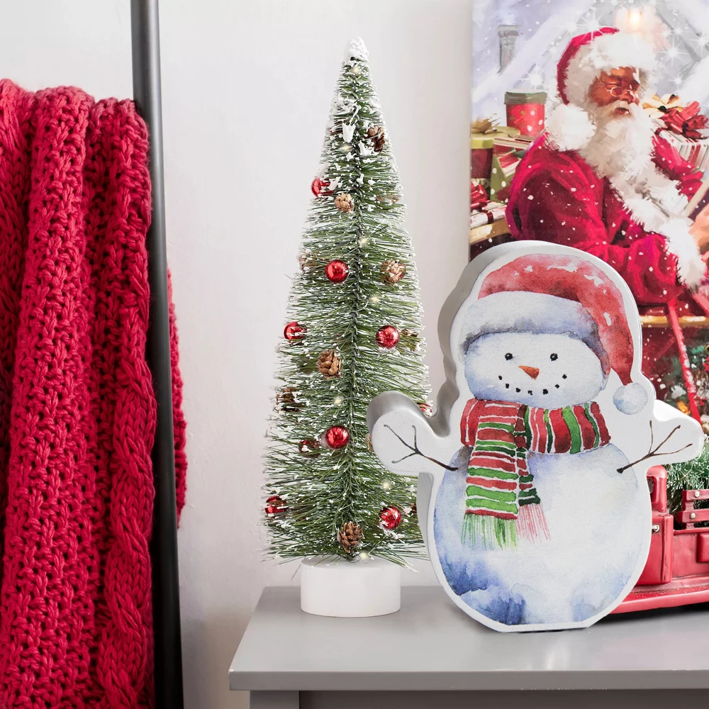 Wooden snowman Christmas Decorations Christmas holiday decoration desktop ornaments