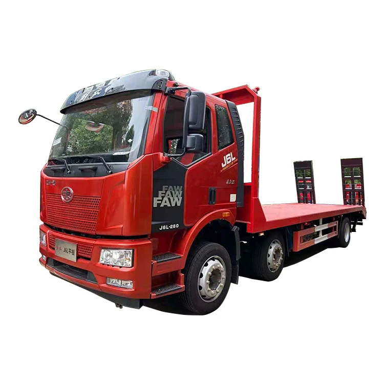 New FAW Foton Isuzu Sinotruk HOWO 4X2 6x4 Excavators Engineering Transport Flatbed Truck Semi-Trailer Made of Steel