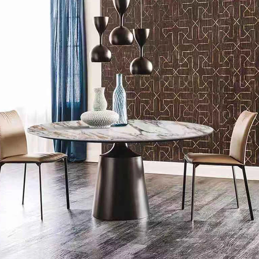 Modern Design Cheap Dining Room Furniture Top Black Dining Table 6 Seats Dining Room Table Set Table Metal Legs Glass Style Type