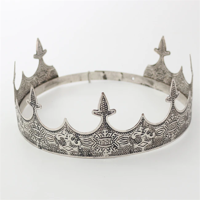 Retro Royal Gold king crown Prince vintage court crown party props birthday adjustable king crown men high quality mental tiara