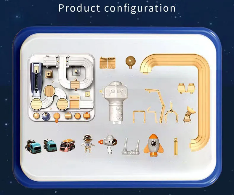 Plastic Toy Pull Back Car Ball Race Flexible Big Track Table Tower Car Race Train Toy With Track Set For Kids