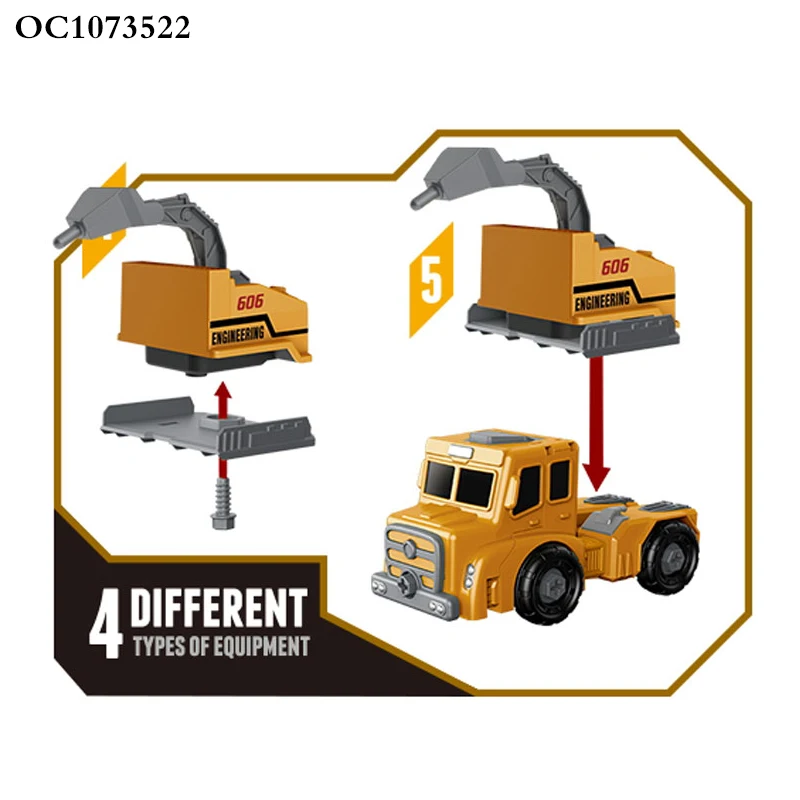 Wholesale DIY assemble truck plastic deformation robot model diy toy for kids