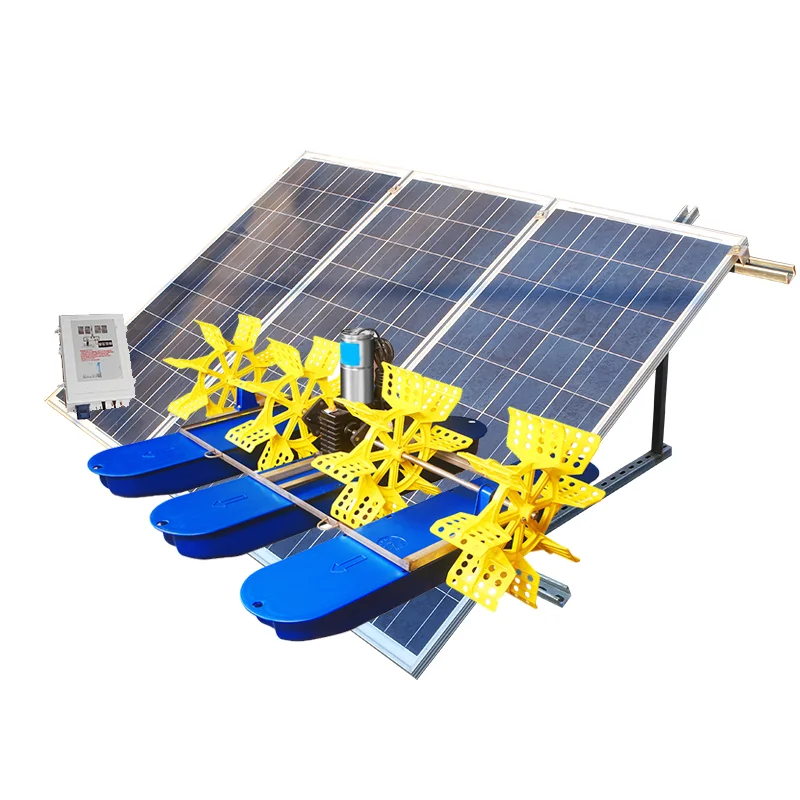 Factory Directly Supply DC Solar Power Aerator Fish Pond Paddle Wheel Aerator