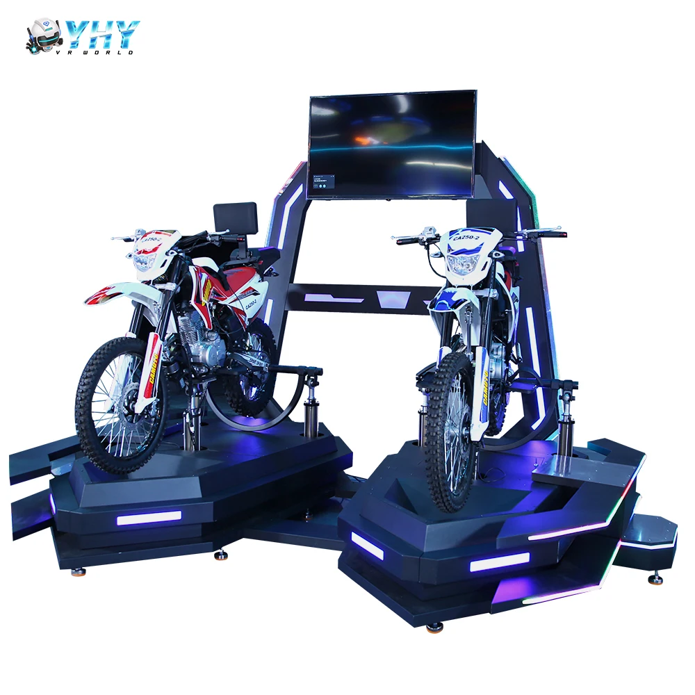 Shopping Mall Equipment Popular 55 inch Screen 3dof Motion Motorcycle Simulator 9D Virtual Vr Motorbike