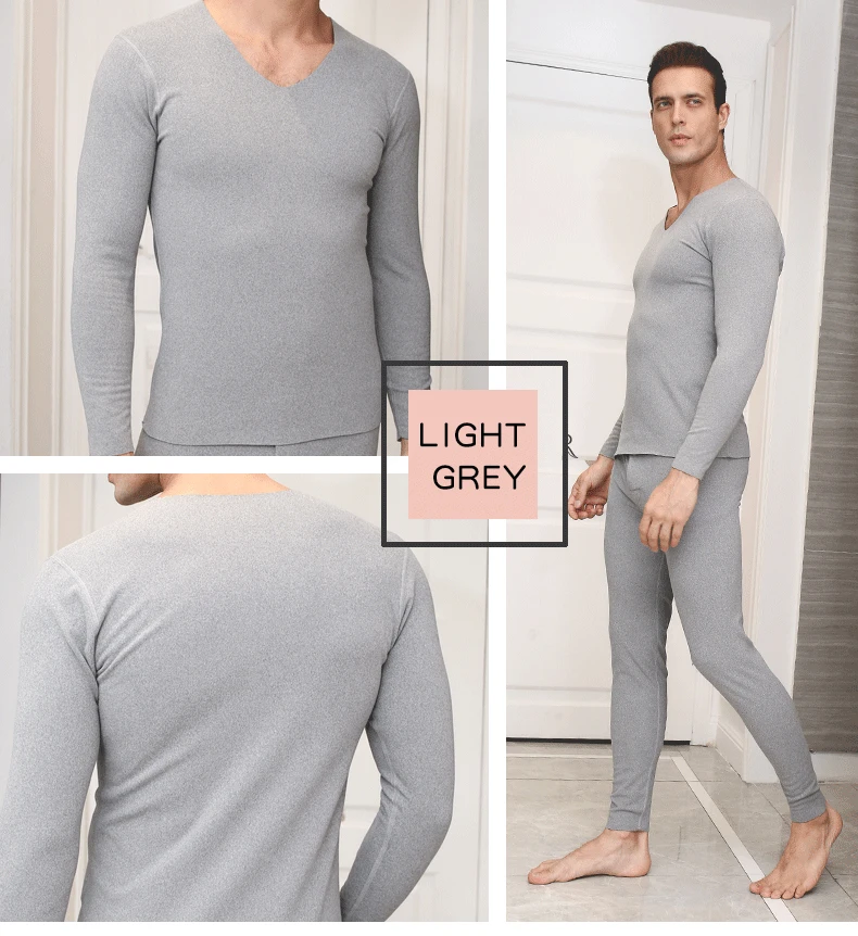 
V Neck Tagless Logo Skating Thermal Underwear for Men 