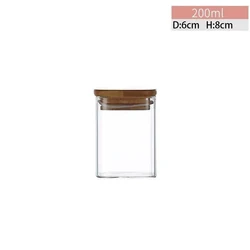 Glass Storage Jars with Sealed Bamboo Lids -Clear Glass Bulk Food Storage Canister for Serving Tea, Coffee, Spice, Candy, Cookie