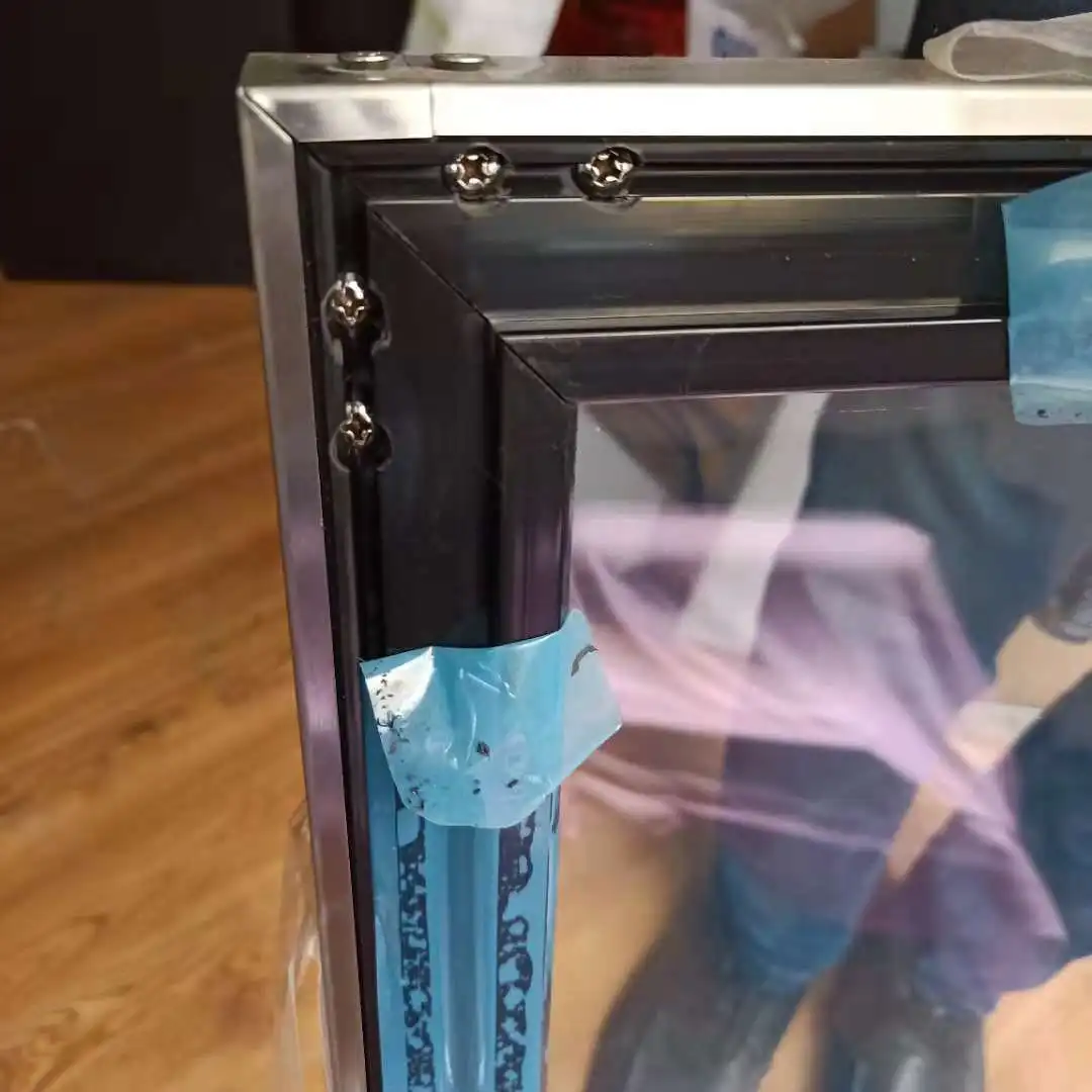 Custom Frameless Mini Fridge Black Glass Door