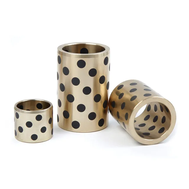 Bushings Custom Bronze Sintered Self-lubricated Oil-less Sliding Pure Graphite Brass Sleeve Copper Graphite Bronze Bushing