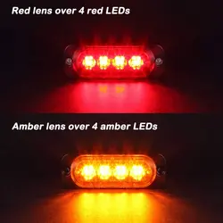 Super Bright Flash 4 Led 6 Led Vehicle Truck Led Warning Light Strobe Side led Marker Light