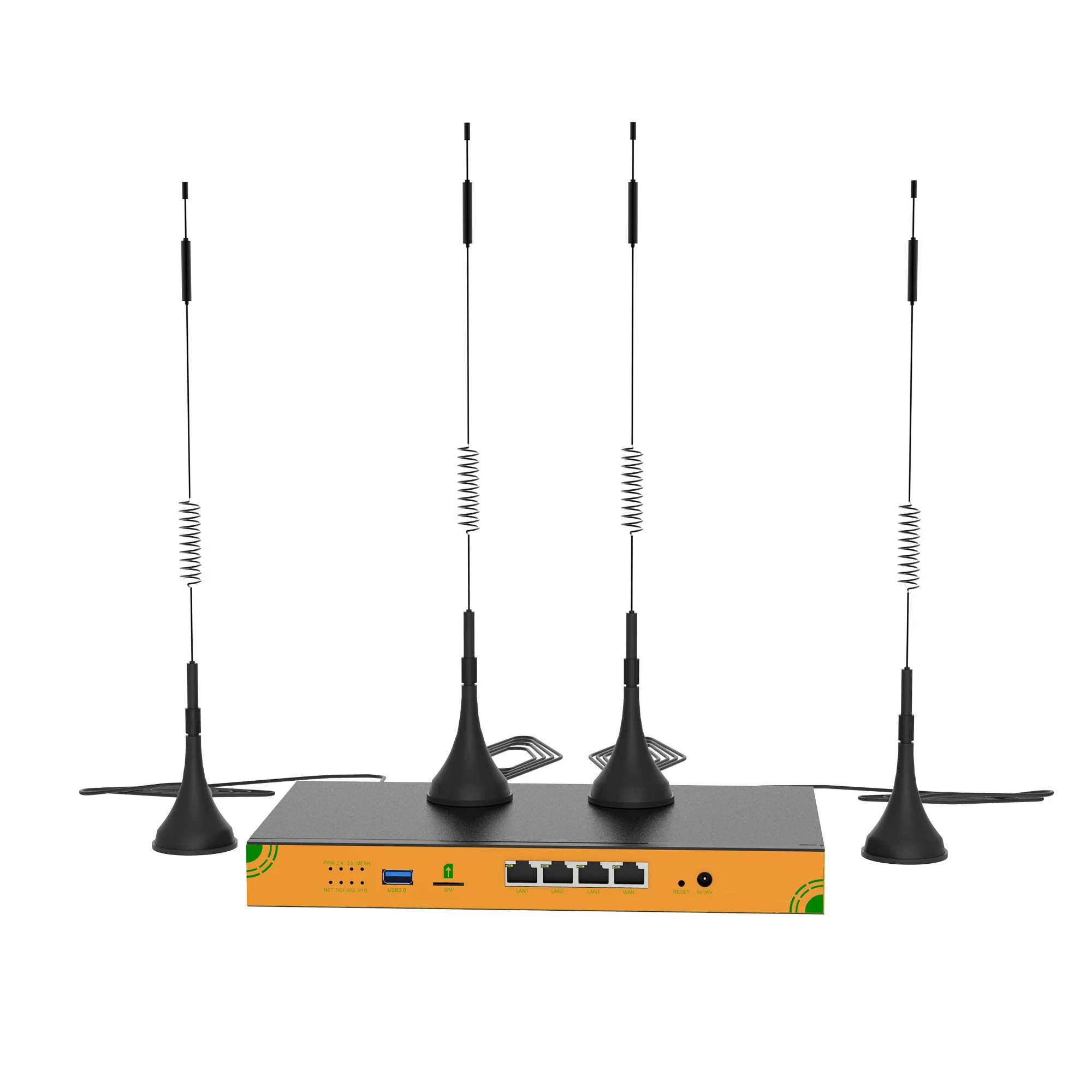 Huastlink 10/100/1000Mbps 4 Ports Gateway Support VLAN 12V 24V Power 5G Router Gateway With Long External Antennas
