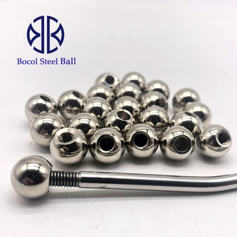 
high quality solid stainless steel ball with thread hole 