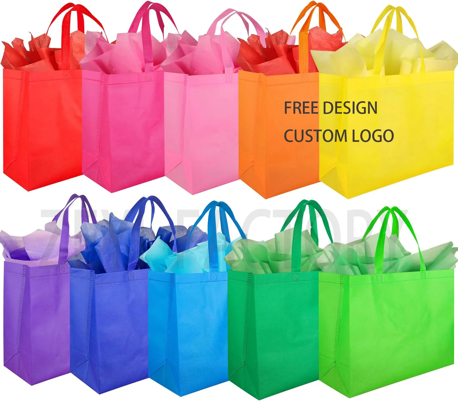 Custom Logo Reusable Eco Friendly Recycle Fabric Foldable Tote Grocery Shopping Bags Handbag Non-Woven Carry Shopping Bag