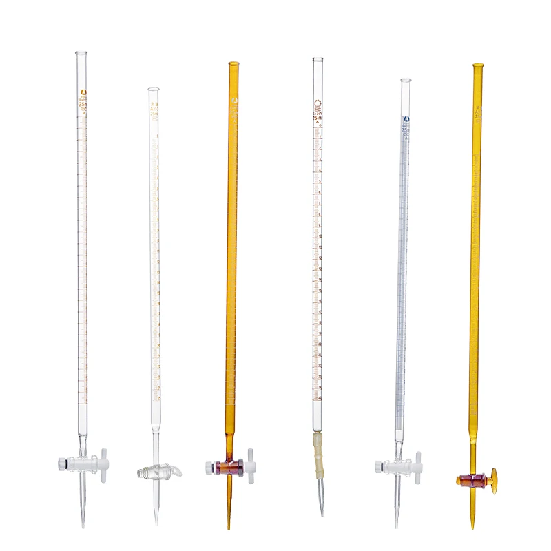 Laboratory 50ML Borosilicate Glass Burette With PTFE Straight Stopcock 5ml 10ml 25ml 50 ml100ml Laboratory Burette
