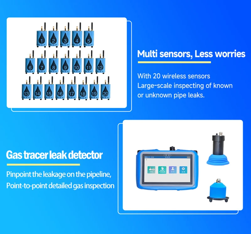 PQWT LDC M Series Large Area Underground Water Pipeline Gas Leak Detection Wireless Sensors Leak Detector