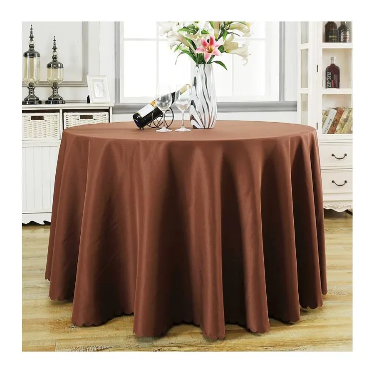 tablecloths polyester home textile dinning table cover full length floor round light brown camping hotel table cloth