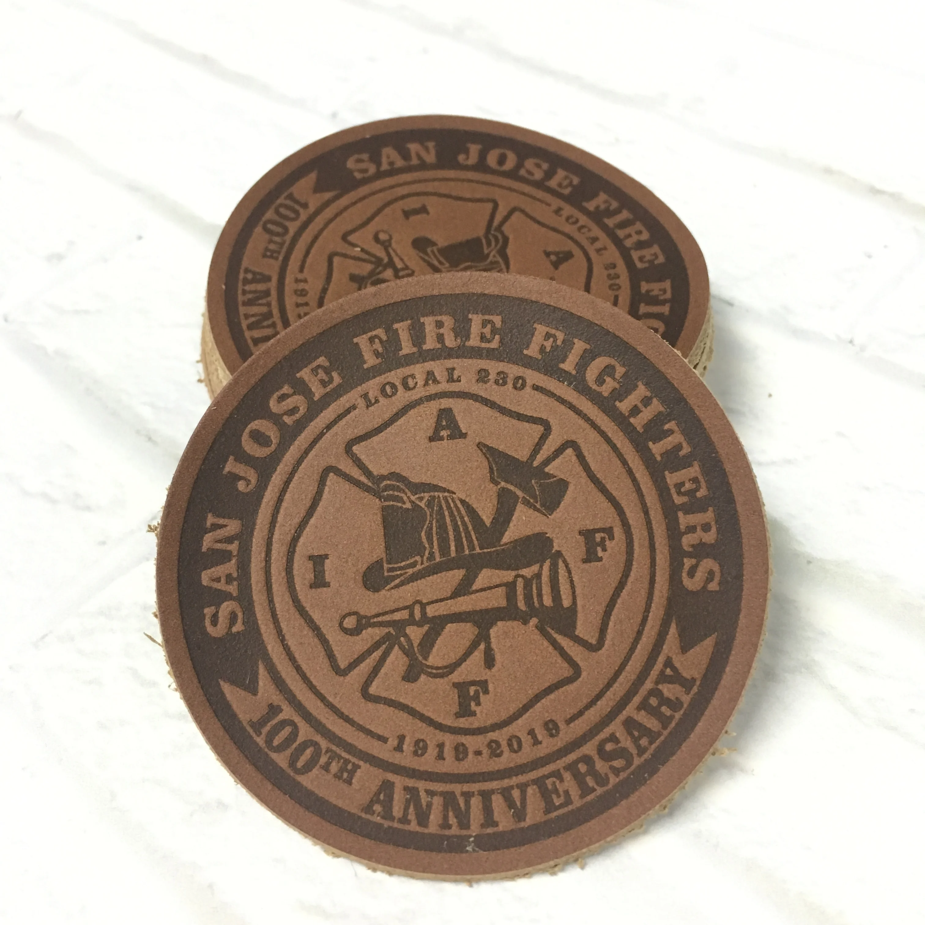 Custom Logo printed Leather Patches labels  leather badge