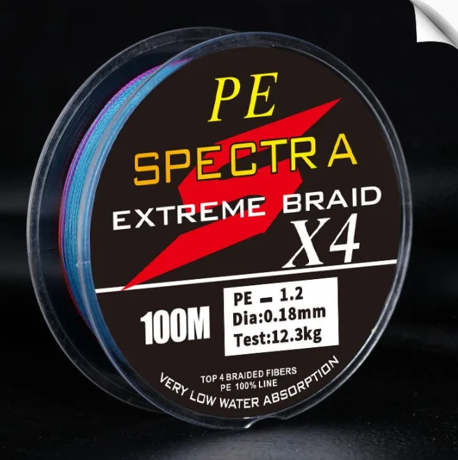 4 braided/8braided PE line 10m/color fishing line 8-110LB seawater fishing line