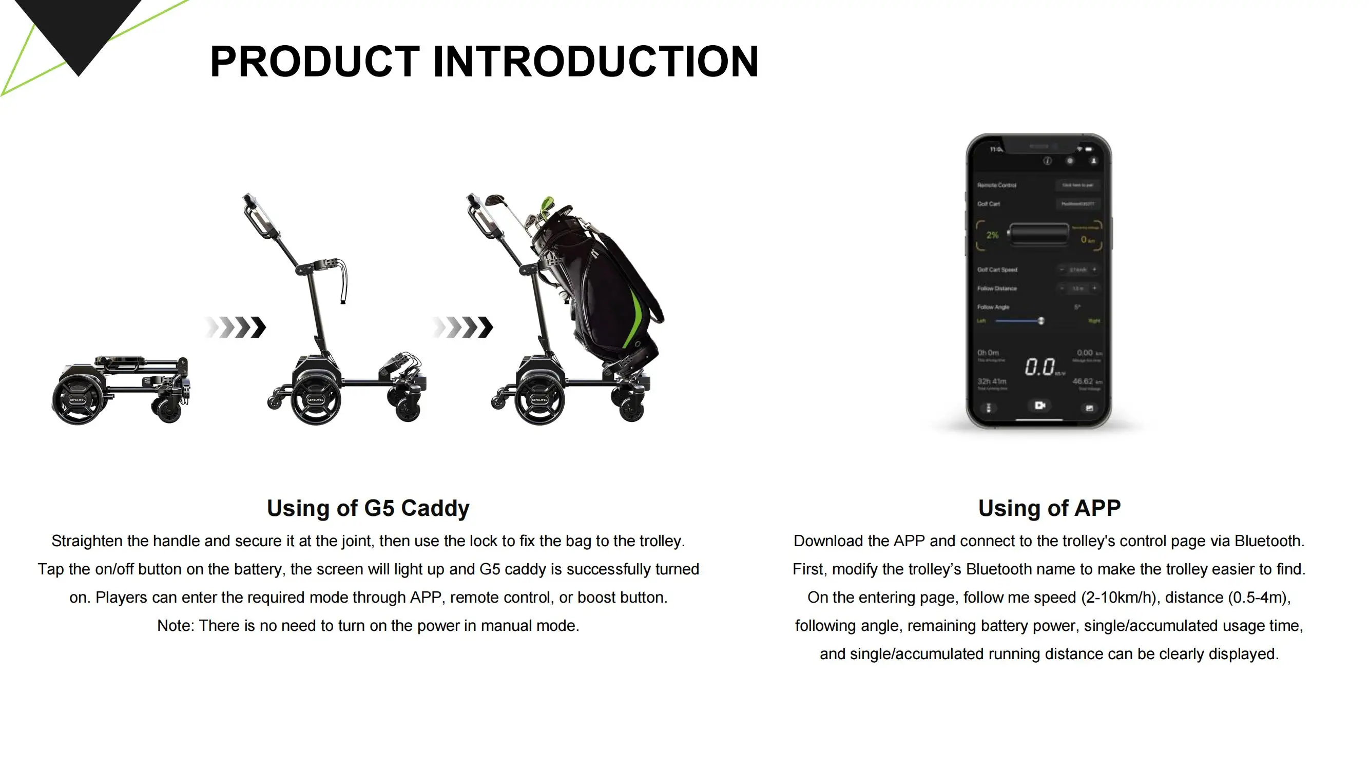 G5 e golf trolley lithium battery golf carts remote control 6 wheel caddy with umbrella holder