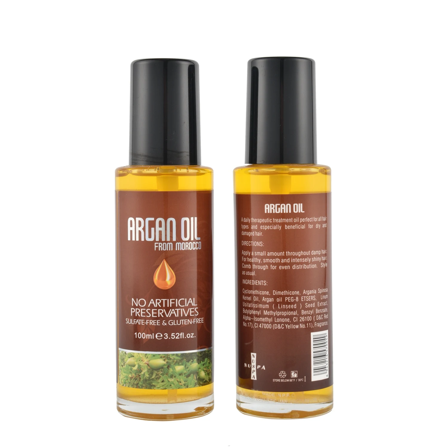 NUSPA Hot Seller Private Label Argan Oil Defining Styling Cream with Fiber  African Organic Curl Styling Products