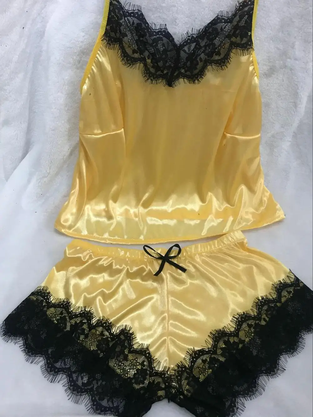 2024 New Pajamas Silk 2 Piece lingerie set factory wholesale women nighty sexy two pieces lingerie dress