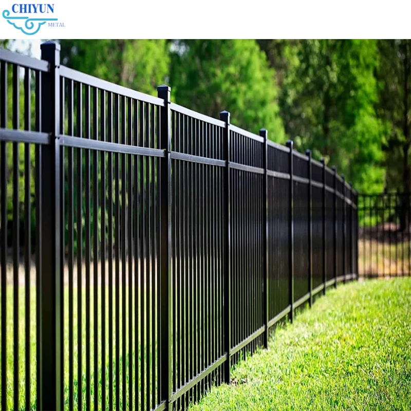 Modern Black Aluminum Picket Metal Fence Customized Outdoor Decorative Security Fence Powder Coating Welded Construction Garden