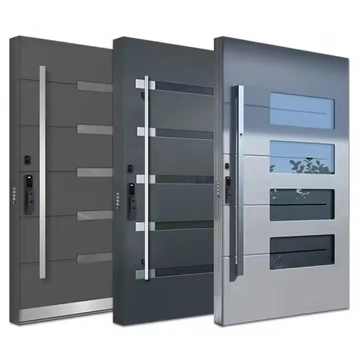 Durable Exterior Steel Thermal insulation Security Entrance Doors with Soundproofing