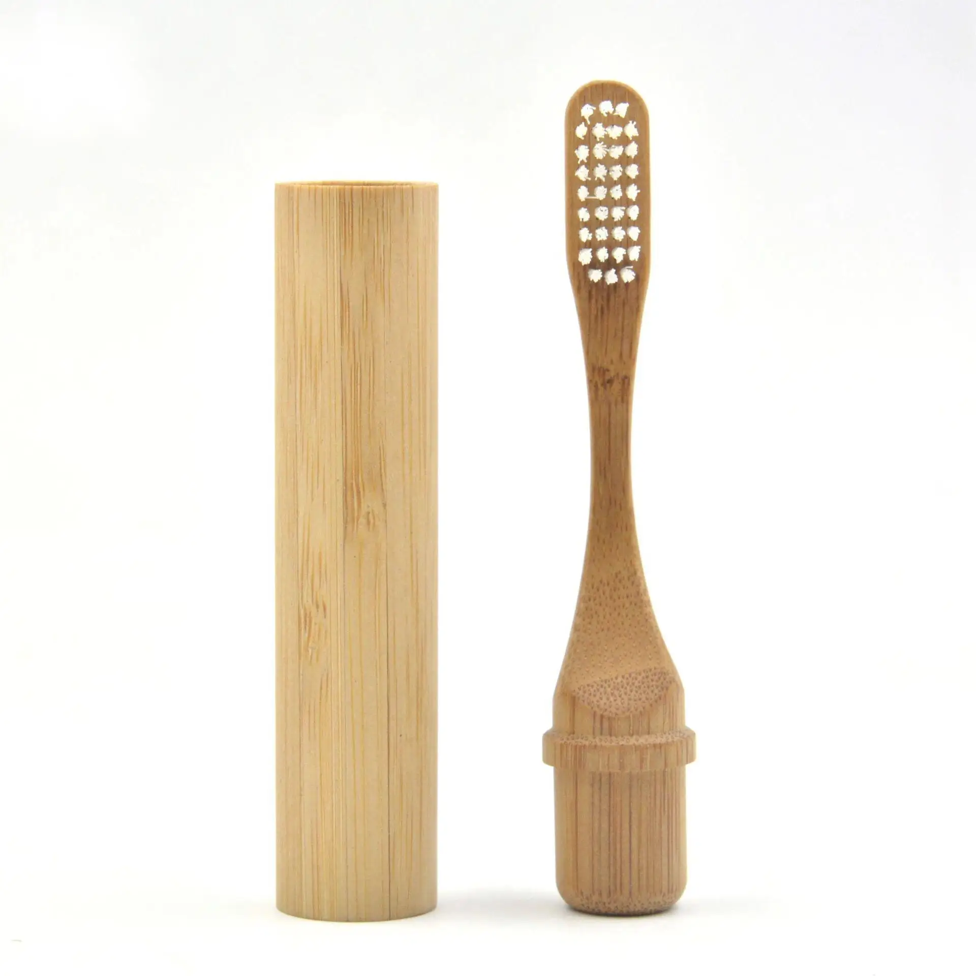 Wholesale Custom 100 % Natural Travel Bamboo Soft Toothbrush Product Set with Case Holder for Adult kids Children Baby
