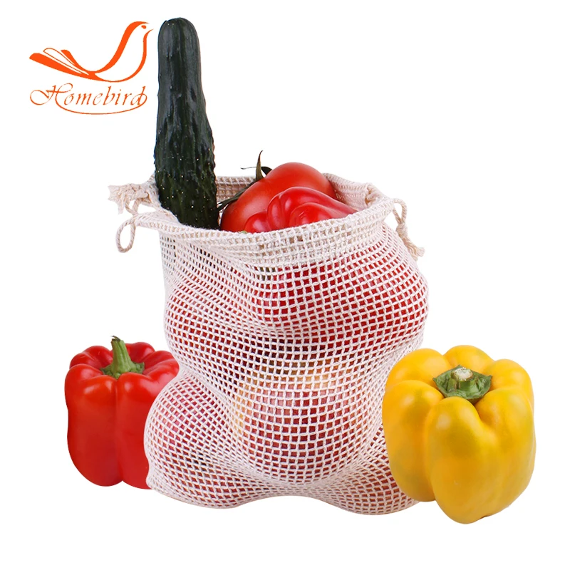 Hw0024 BSCI factory reusable eco friendly organic cotton drawstring mesh bag