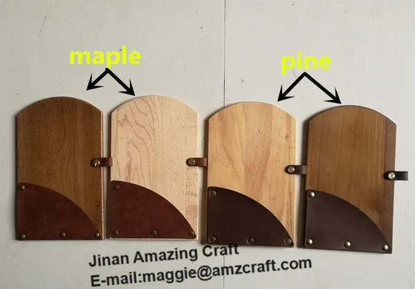 Custom Wooden Leather Check Presenter Bill Menu Pen Holder Burnt Logo OEM Available