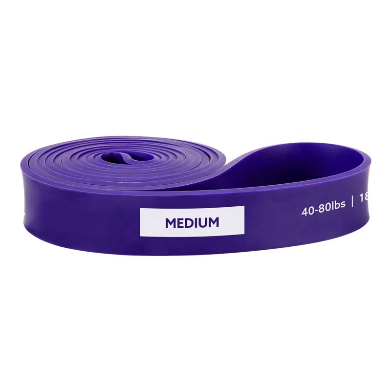 77LBS 35KGS Purple Natural Latex Exercise Band Gym Rubber Ultimate Range of Resistance Loop Fitness band