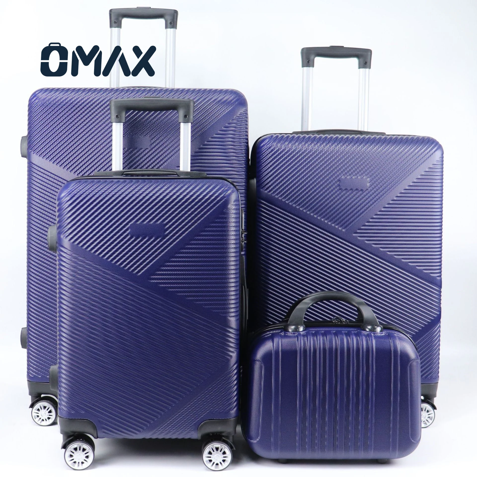 OMAX Luggage Wholesale ABS Trolley Case 4 Piece Sets Business Travel Suitcase Spinner Wheel Lockbox Large Capacity Cabin Case